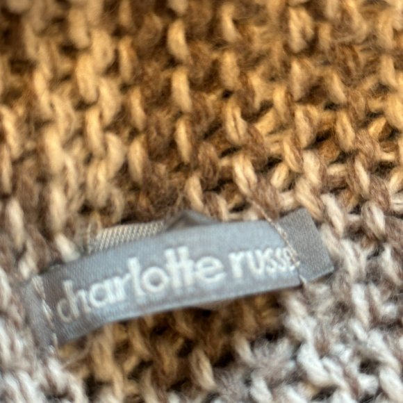 Charlotte Russe Open Front Cardigan Sweater Asymmetrical Hem Tan Beige SZ Small - Picture 3 of 9